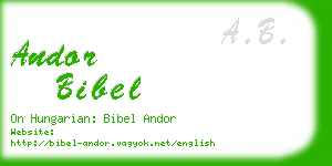 andor bibel business card